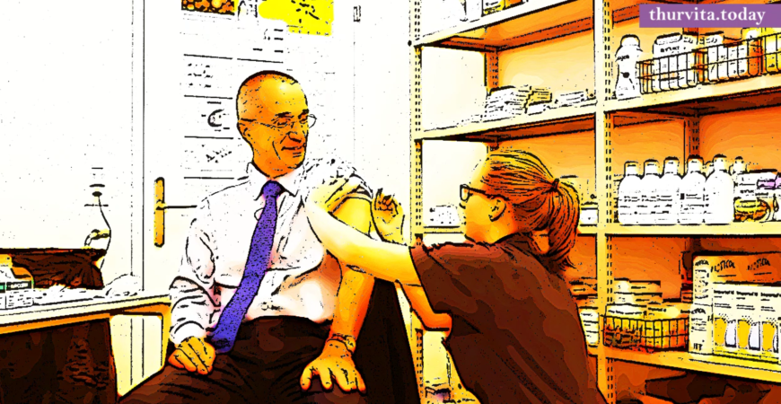 Thurvita Chef bei der Grippe Impfung